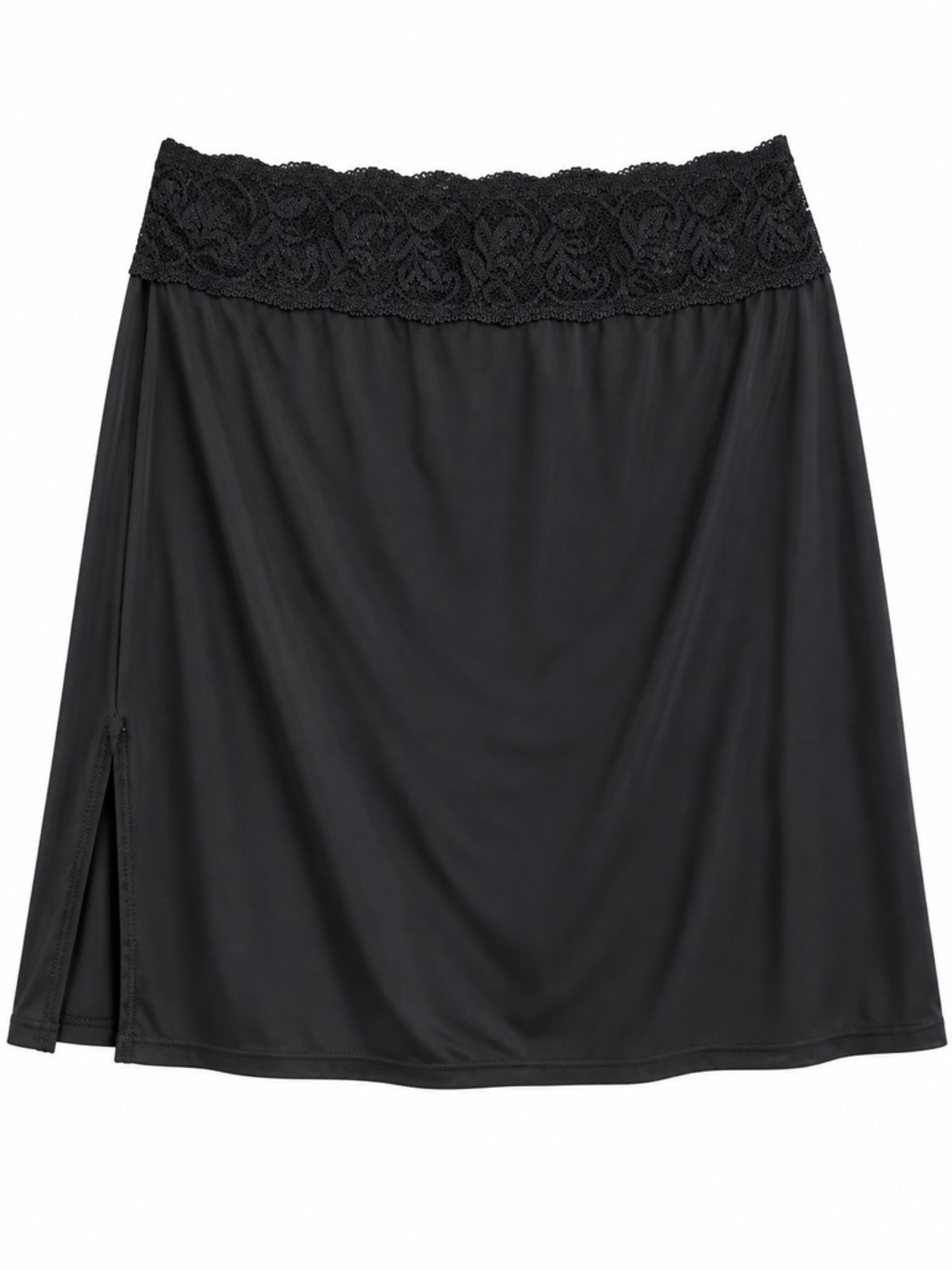 vassarette Black Lace Waist Slip Skirt | Size Medium